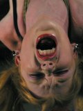 Red-haired pale skinned slave girl Madison Young gets her pink pussy drilled by Sandra Romain