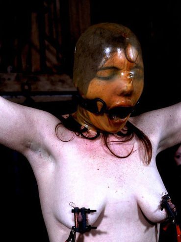 This bizarre bondage gallery shows how brave Maggie Mead is and how much she loves pain.