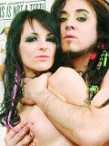Gothic chick Alexxa Hex with tattooed back and neat pussy does it with her boyfriend Omen