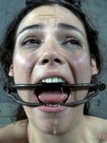 Dark haired slave lady Zayda J gets her pussy punished ruthlessly in the play room