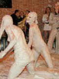 Hot blooded Viki Z and her opponent reveal it all during mud wrestling contest