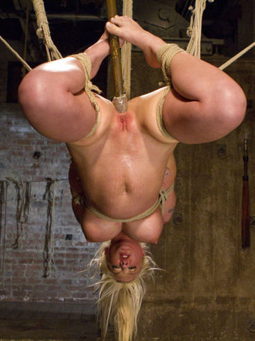 Blonde Leya Falcon gets vibrated and teased with kinky toys in her holes during hardcore bondage.