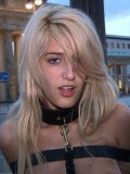 Long haired slave blonde Blanche gets abused and fucked right in public
